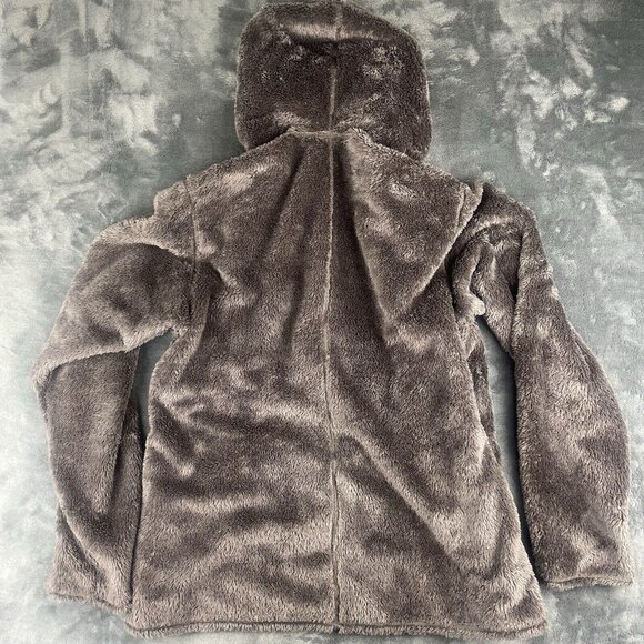 PATAGONIA Fleece Hoody Jacket Womens L Teddy Fluffy String tie Brown - Picture 2 of 7